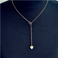 Gold Модное ожерелье с цепочкой, красивое очаровательное женское ожерелье из нержавеющей стали с подвеской в виде сердца, ювелирное изделие, подарок, ожерелье FN70 - Окраска металла: Gold
