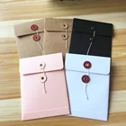 50 шт.лот, 14x10,5 см, бумажный конверт из ПВХ, квадратная винтажная пряжка, металлическое кольцо, поздравительная открытка, герметичные пакеты с бесплатной веревкой