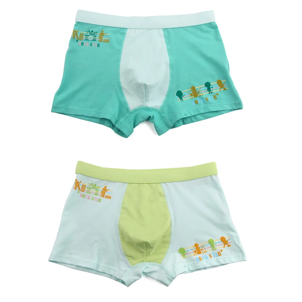 10Y-15Y Boys Panties for Junior School Students New Casual Breathable Men Bottom Rock Star 4 Piece