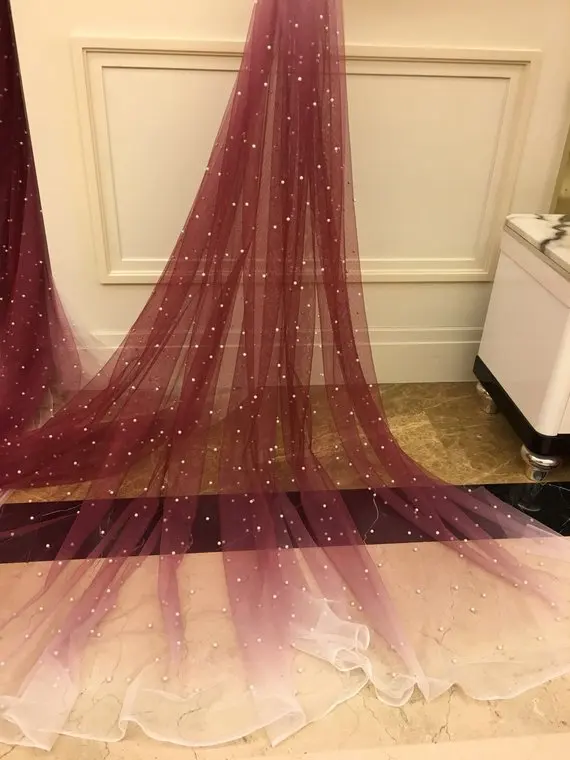 Dream pearl бисера тюль ткань с градиентом цвета сетки кружева звездное небо