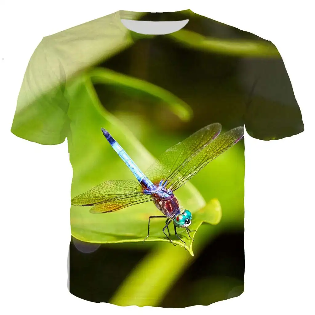 

New cool t shirt men/women dragonfly 3D printed t-shirts Short sleeve Harajuku style tshirt streetwear tops