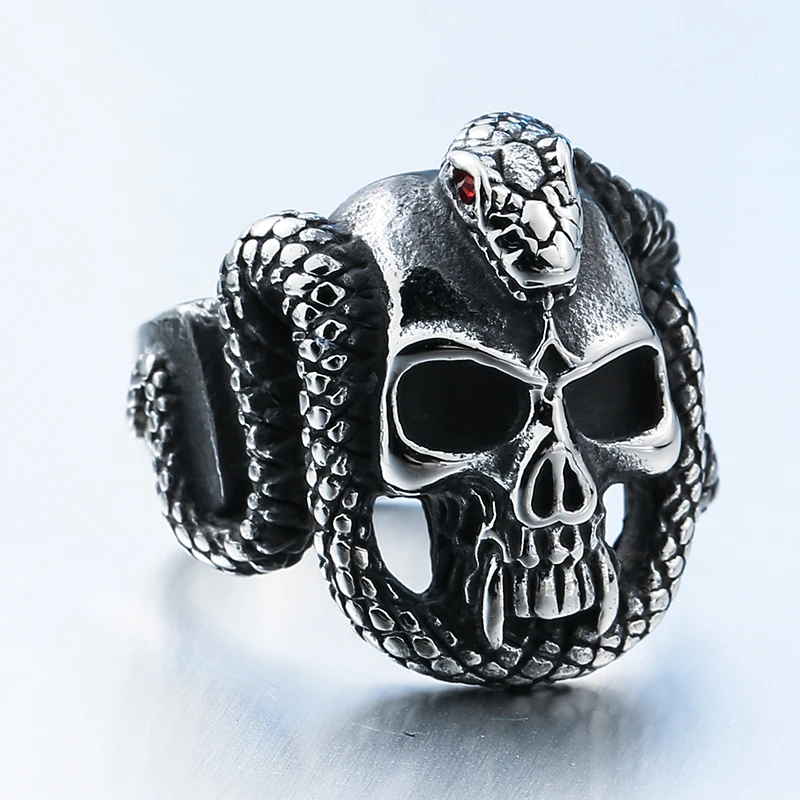 Кольцо для мужчин Новое поступление Anillos 316L нержавеющая сталь змеиный Анель с