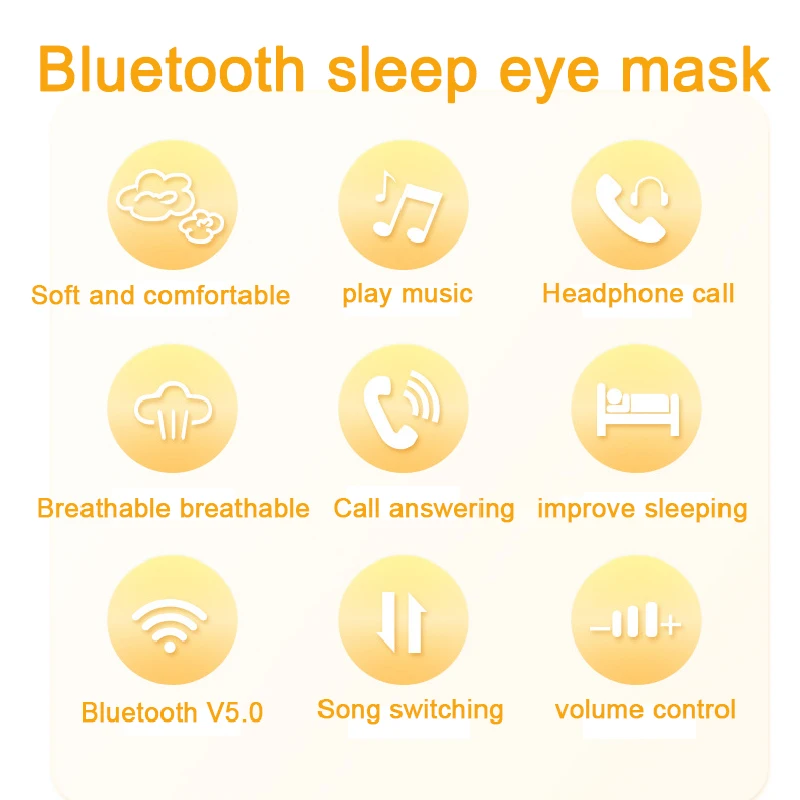 Новинка года от производителя, Беспроводная Bluetooth v5.0 гарнитура для звонков, музыки, сна, артефакт, дышащая маска для сна, наушники