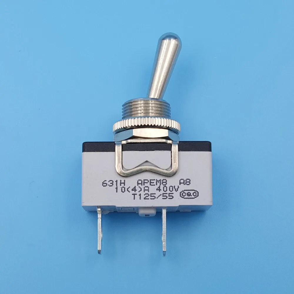 APEM 631H/2 12 мм металлический рычаг 2-контактный ВКЛ-ВЫКЛ поддерживается