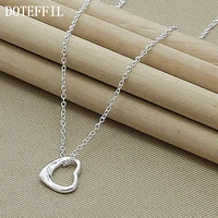 doteffil 925 sterling silver love small heart pendant necklace 18 inch chain for women wedding engagement fashion charm jewelry