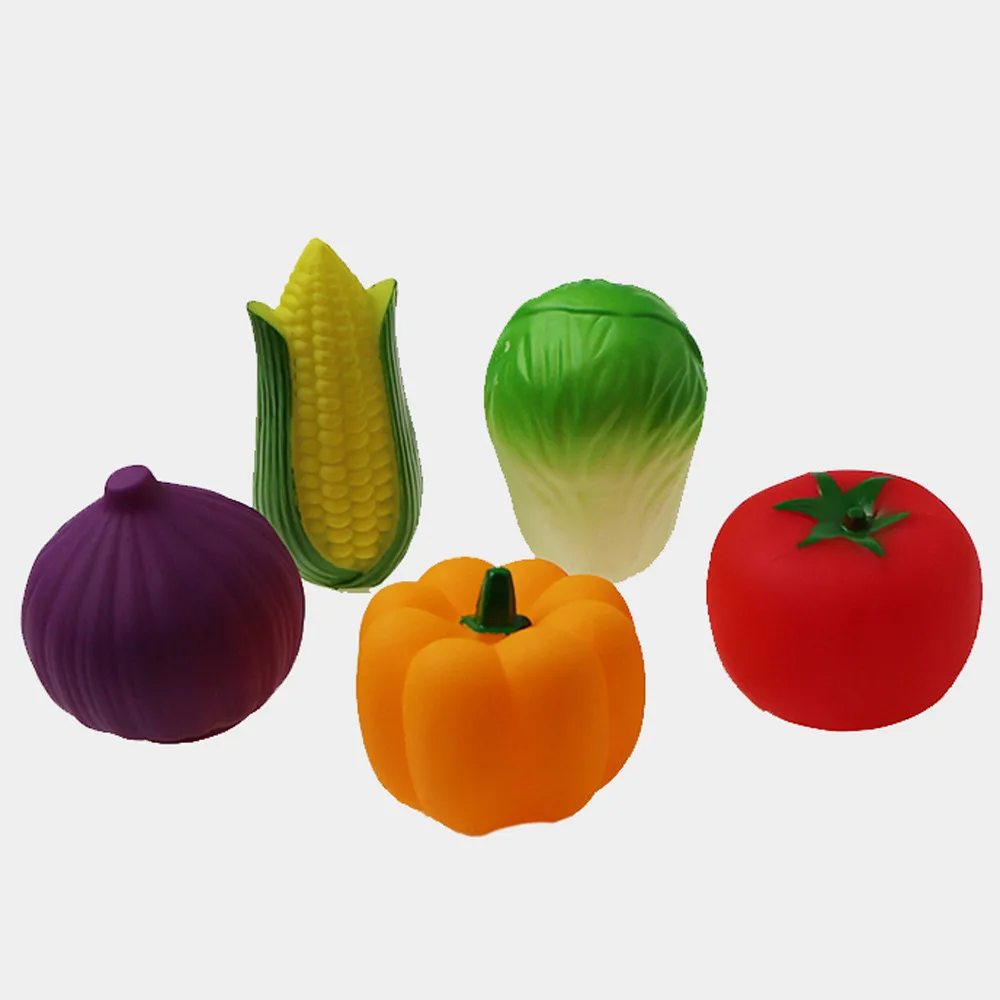 Детские игрушки для купания воды Овощи Игрушки ванны детей сжимаемые