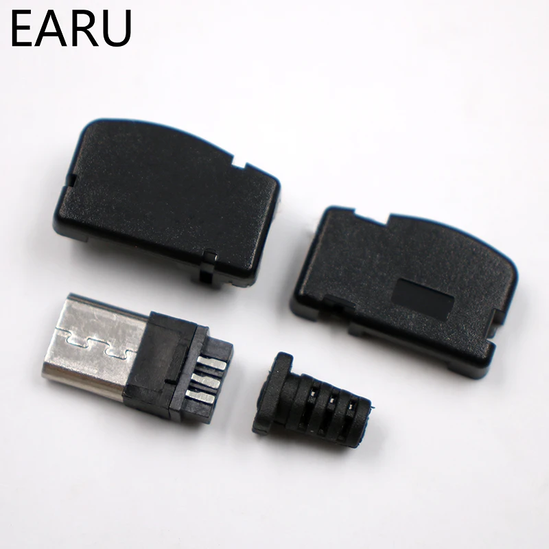 10 компл./лот Micro 5P USB штекер Тип припоя Хвостовая зарядка вилка 90 градусов