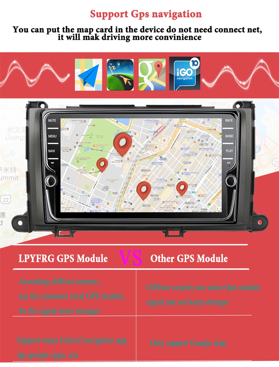 Android 9,1 4 Гб 64 г для Toyota Sienna XL30 2010- автомобильное радио Аудио Видео Мультимедиа dvd-плеер wifi DVR gps Navi головное устройство