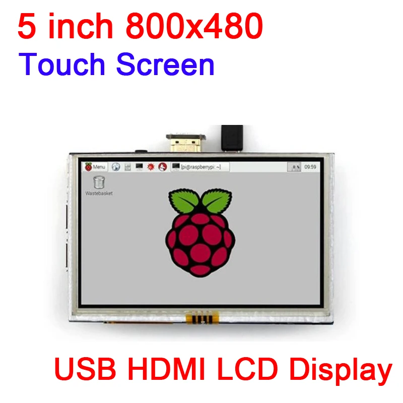 DYKB Raspberry Pi 5 дюймов 800x480 USB HDMI ЖК-дисплей резистивный сенсорный экран модуль