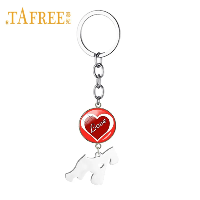 Брелок TAFREE винтажный стеклянный кабошон Love Heart Charms UK West Highland Terrier брелок для