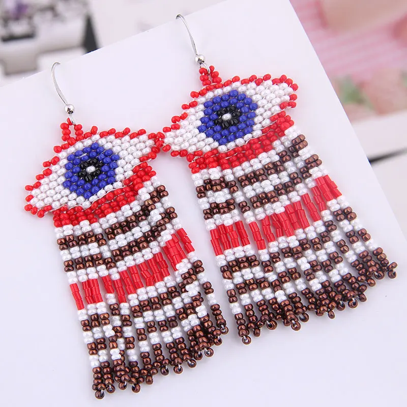 Новые модные ювелирные изделия Boho серьги с кисточками из бисера женские богемные длинные кисточки с бахромой женские подарки - Окраска металла: color 5