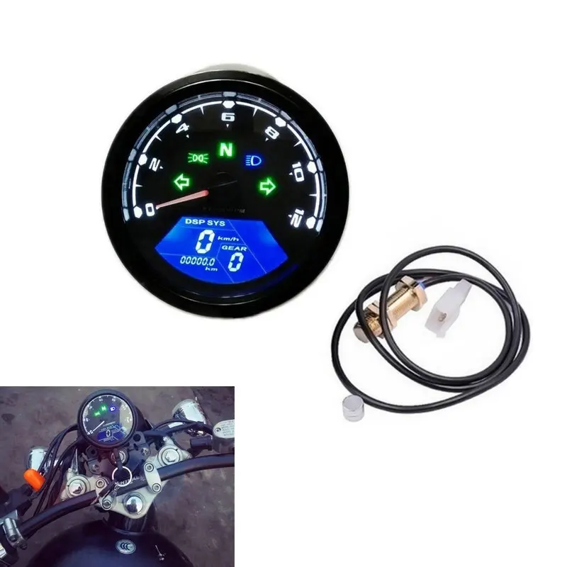 12В светодиодный одометр мотоцикла велосипедный Спидометр цифровая Подсветка