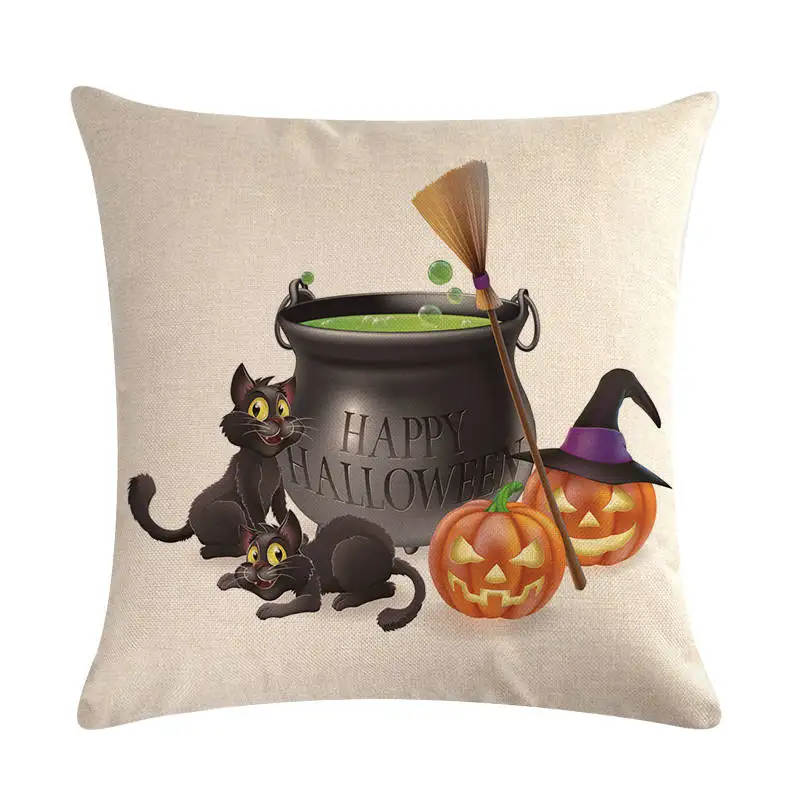 Льняные Наволочки с рисунком летучей мыши и тыквы наволочки на Хэллоуин