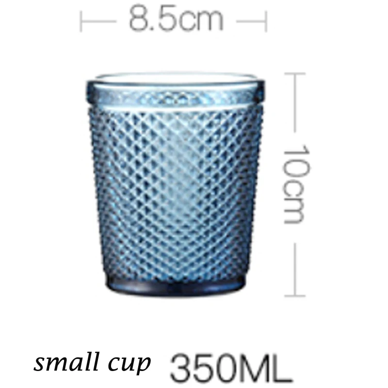 small glass 350ml Бокал для шампанского, стакан для воды для питья красного вина, бокал для напитков, молочные стаканы, чашка для мороженого, салатник, бокал без свинца, розовый, синий - Цвет: small glass 350ml