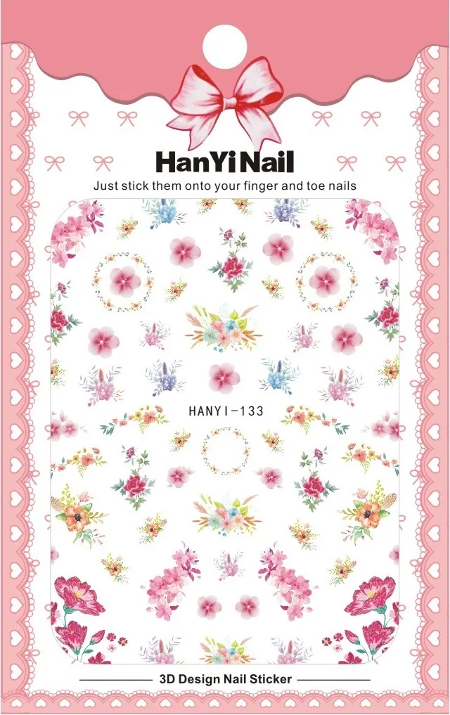 HanYiNail 104-134 Новинка Весна счастливый кот фантазия цветы ногти искусство стикер Harajuku обертки для ногтей наклейки Советы маникюрные наклейки