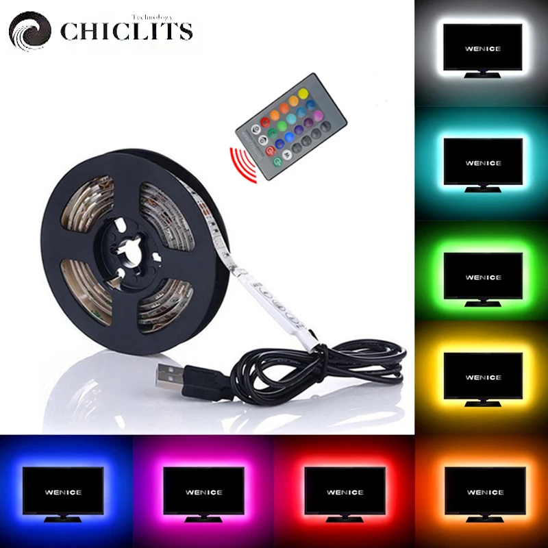 Светодиодная полоса освесветильник RGB USB 5 м для компьютера ТВ фоновые полосы SMD5050