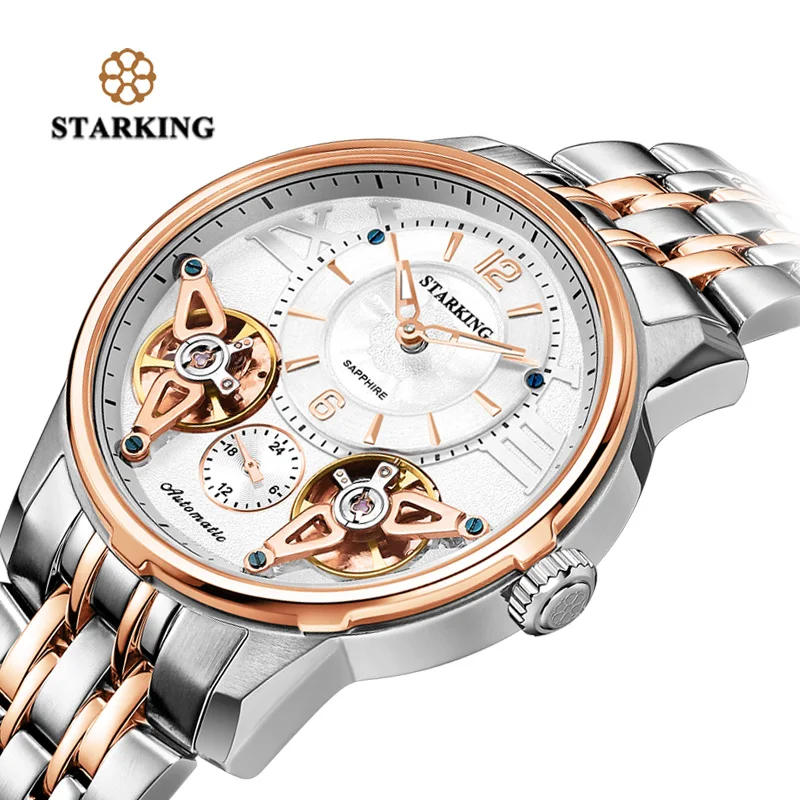 STARKING высококачественные мужские часы из нержавеющей стали цвета розового золота