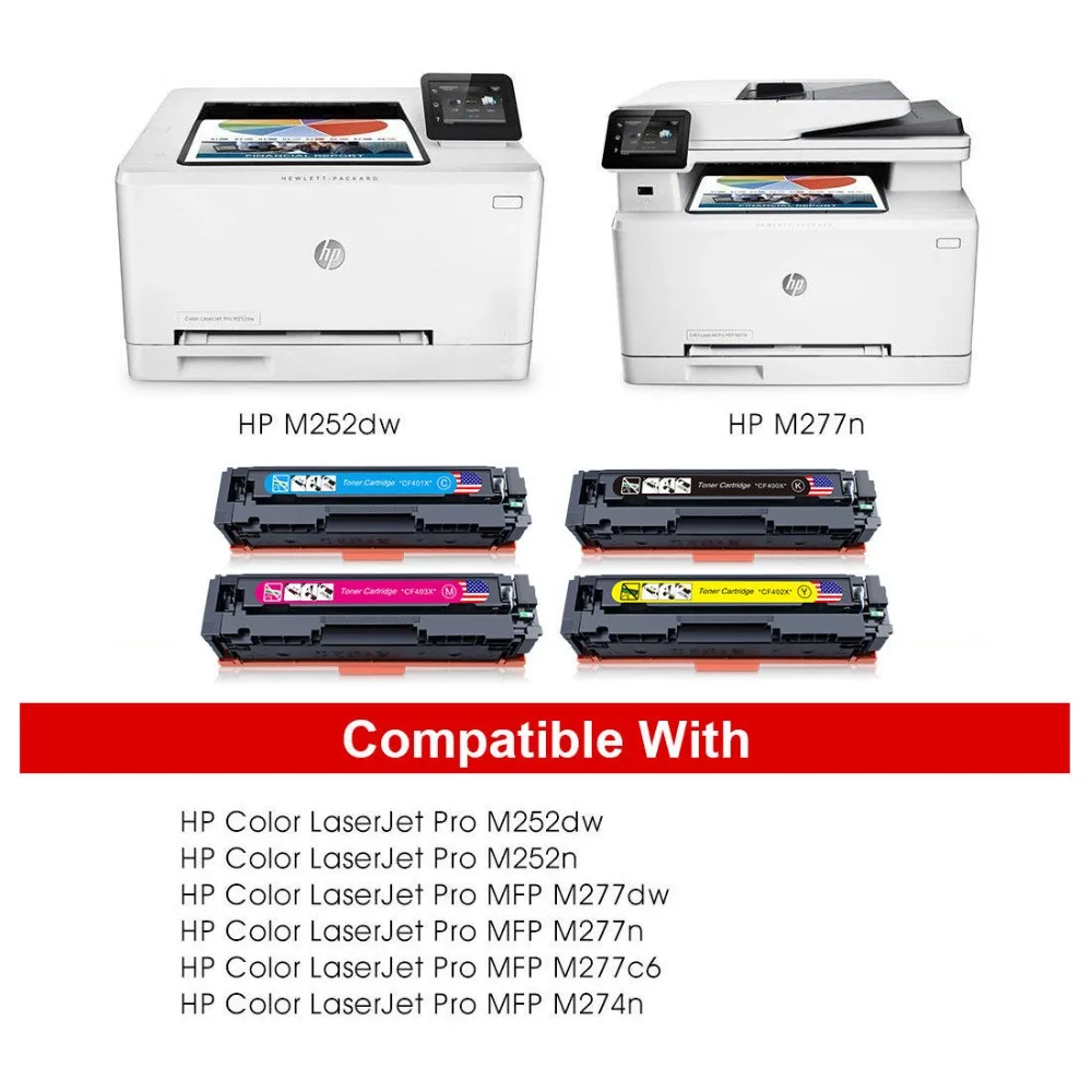 Тонер Королевство 4 P тонер картриджи CF400X-CF403X 201X Набор для hp color Laserjet M252dw/M252n MFP