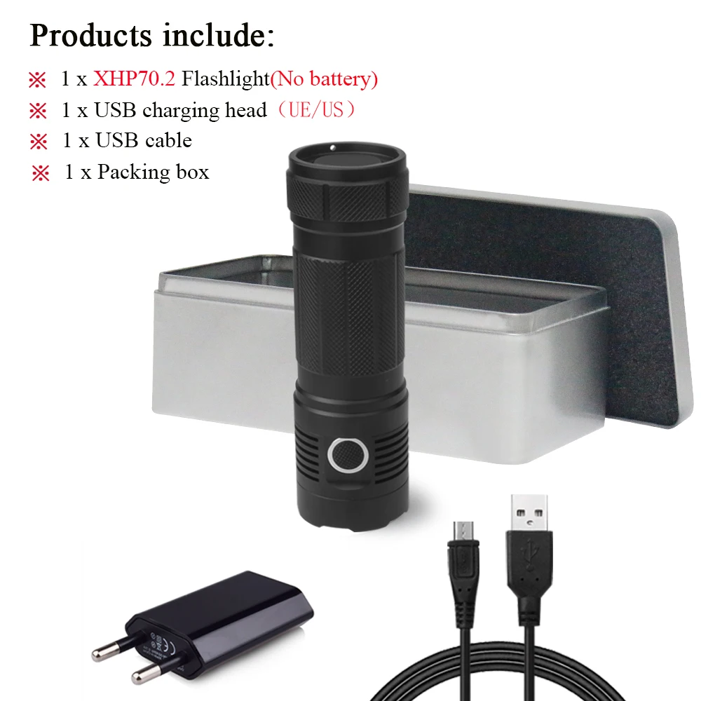 flash light H-BOX Xhp70 светодиодный фонарик Динамо usb мощный светодиодный фонарик xhp70.2 прожектор охота lanterna Факел flash light 18650 led zaklamp - Испускаемый цвет: flash light H-BOX