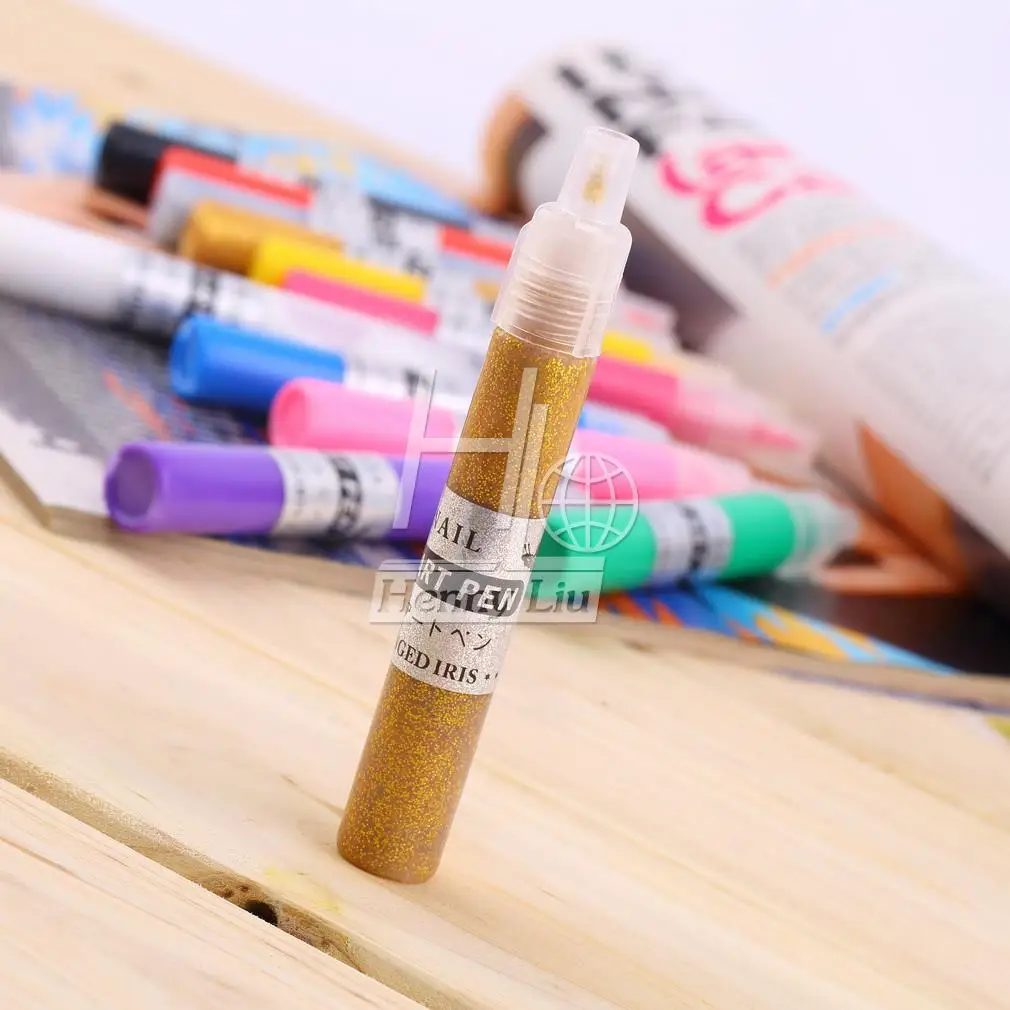 3D лак для дизайна ногтей окрашенные ручки ручка рисования резная набор 12 ярких