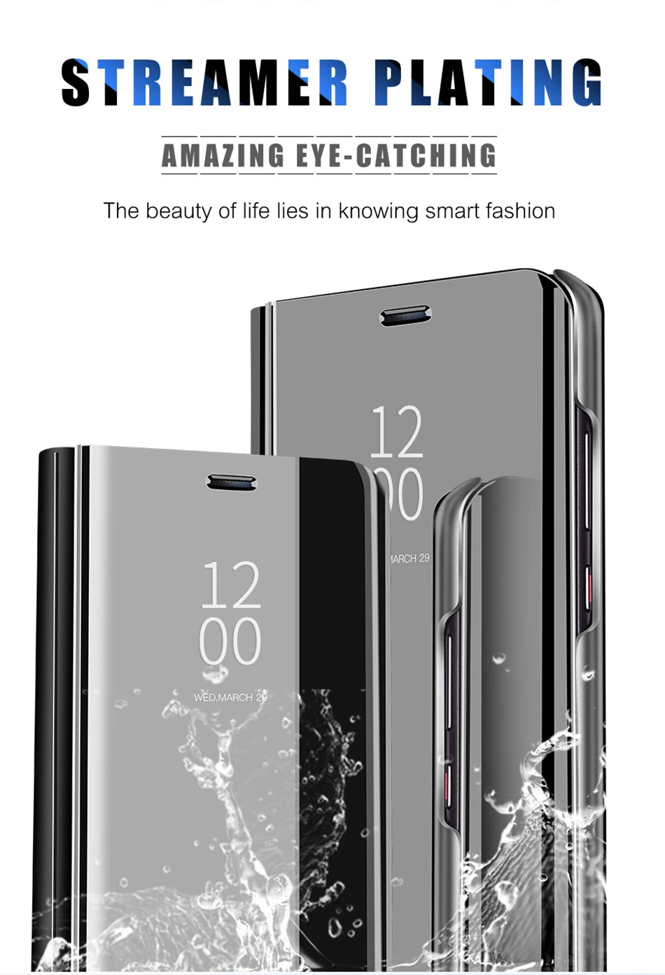 Смарт mi rror флип чехол для Xiaomi mi 9T Pro 8 SE A2 Lite Max 3 mi x 3 2 Pocophone F1 красный mi Note 7 6 5 Pro K20 Pro кожаный чехол