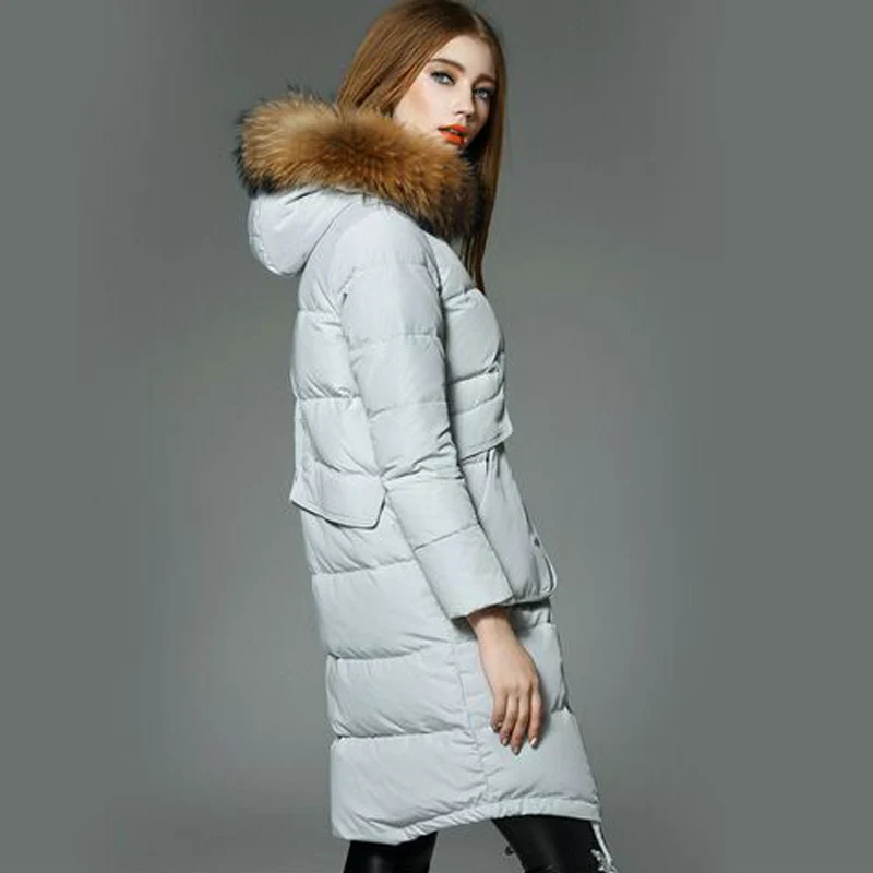 Зимняя куртка 2017 женская обувь Высокое качество Длинные из натуральной