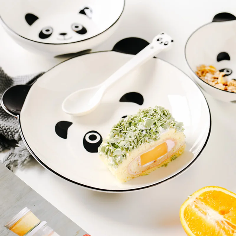 Милые картонные блюда 4 дизайна панда Дельфин Клоун Рыба Жираф фарфоровые