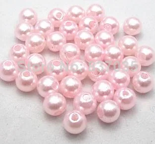 1000pcs 8mm pink round-brilliant beads Pearl Bulk 3D Pearl Phone Case DIY Design Deco Supply charm jewelry accessories
