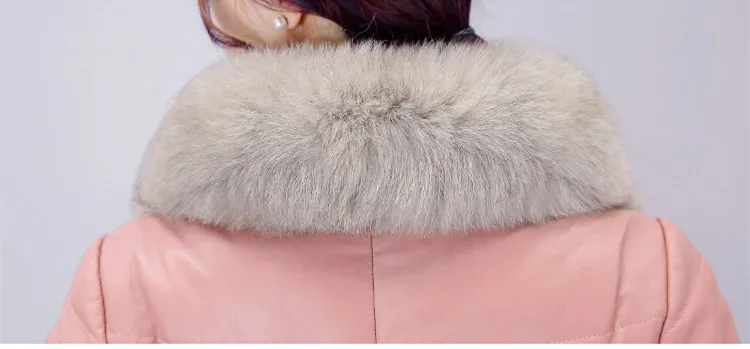 Женская куртка с меховым воротником KMETRAM тонкая теплая из искусственной овечьей
