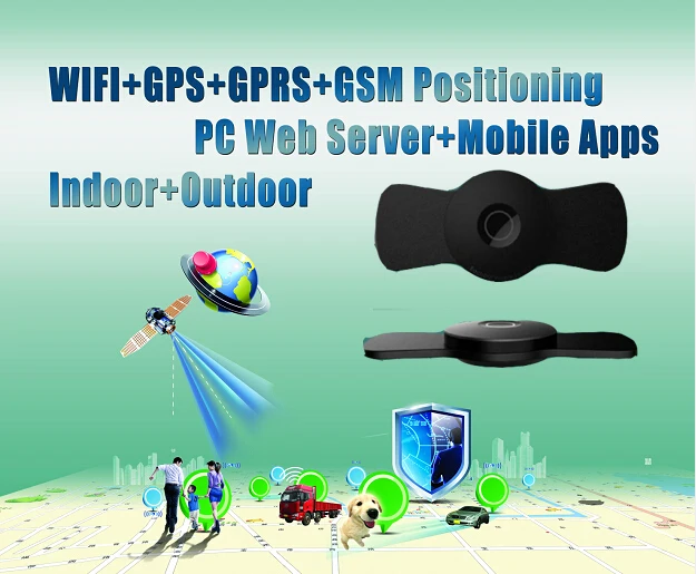 Pesonal Pet водонепроницаемый gps трекер WIFI GPRS GSM позиционирование ПК веб-сервер