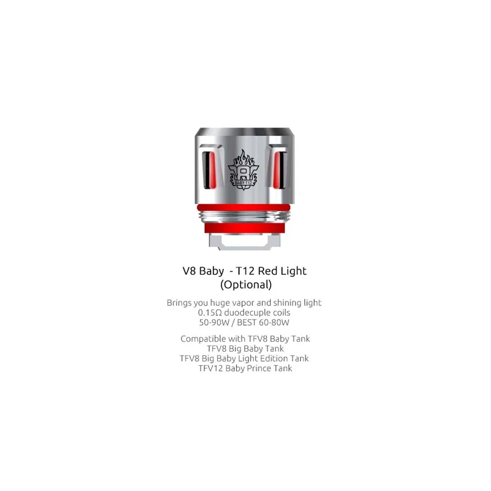 (RU Warehouse) SMOK TFV8 Baby Coil Head V8 T12 Red Light T8 T6 X4 Q2 M2 Mesh For X-PRIV Mag Kit TFV12 Prince Tank | Электроника