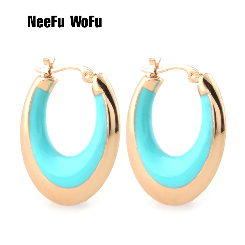 

NeeFu WoFu Earring for Woman Ear Ring Zinc alloy Dripping oil Large Brinco Accessories Oorbellen Earrings