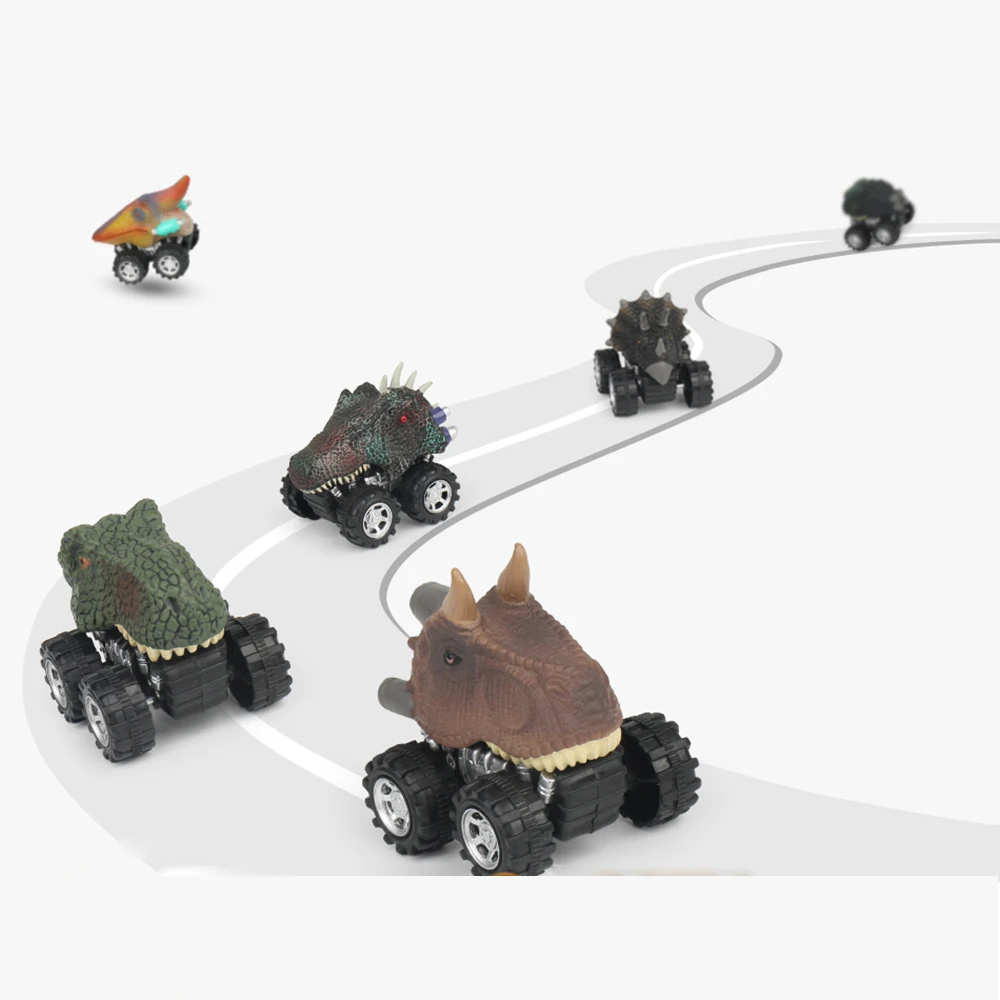 Мини динозавр модель автомобиля креативный ребенок игрушка тираннозавр с шиной