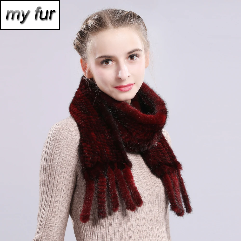 2020 натуральный мех норки кольцо женские зимние шарфы из натурального меха шарф