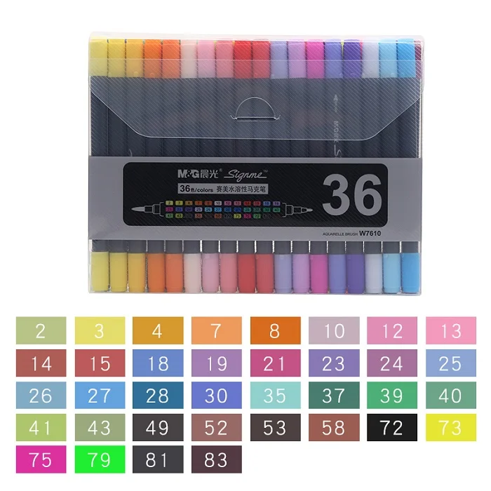 M& G двухконцевая кисть Andstal художественные Copic маркеры 12/18/24/36/48 цветов эскиз акварельный Маркер ручки для рисования товары для рукоделия - Цвет: 36 Colors Set