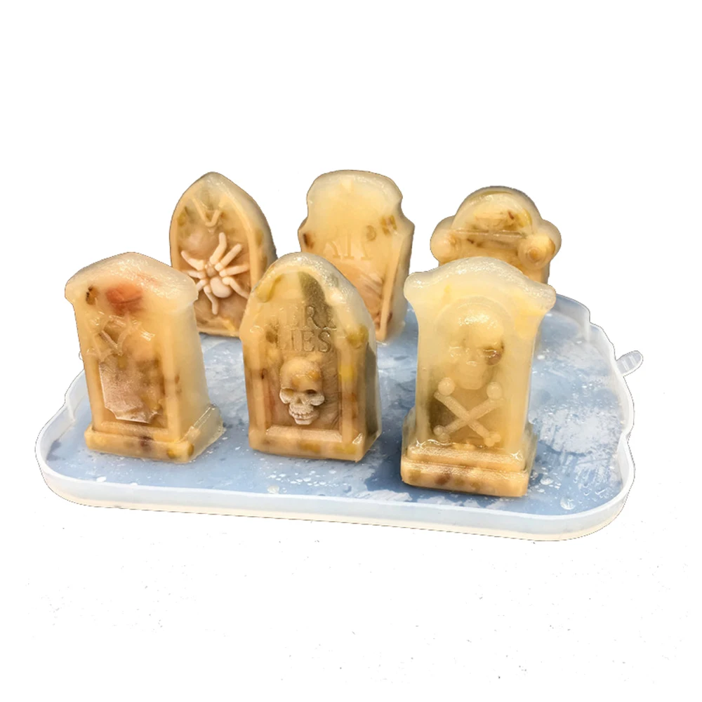 3D надгробие форма для мороженого силиконовые формы льда в виде черепа поднос