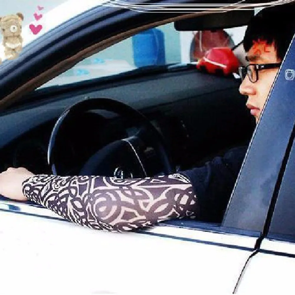 2 шт Поддельные татуировки эластичные рукава рука чулки Спортивные Шкуры Защита