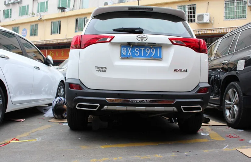 Подходит для Toyota RAV4 RAV-4 2013- Передний+ задний бампер диффузор бамперы для губ защитная накладка ABS хромированная отделка 2PES