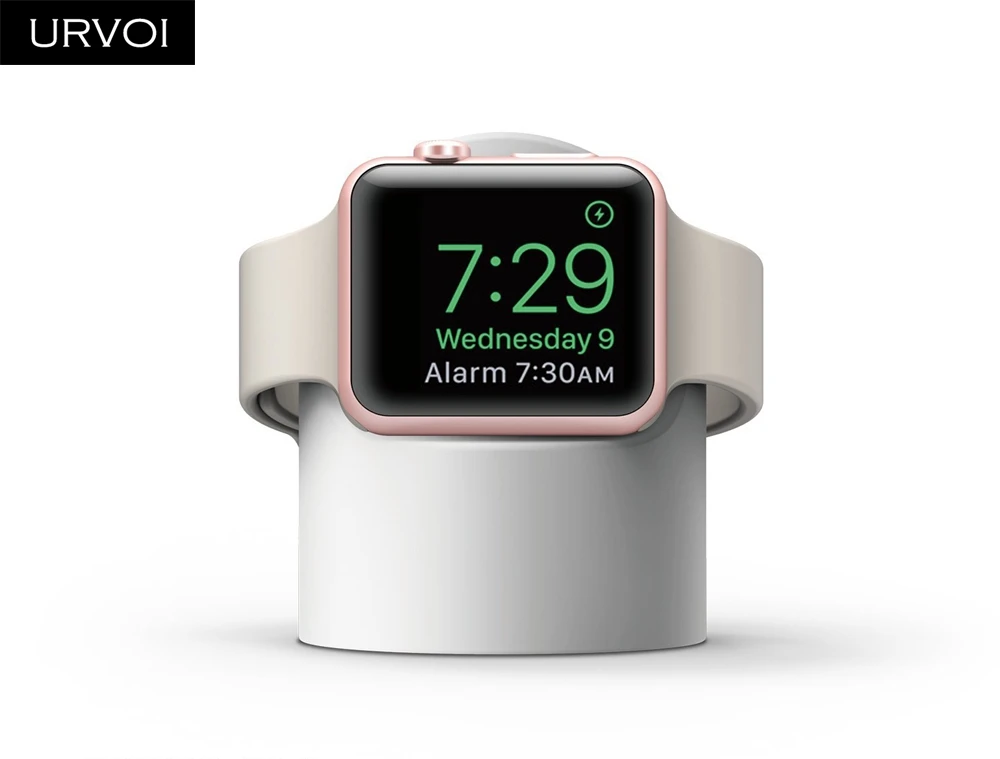 Держатель URVOI для apple watch, тумбочка для iwatch watchOS 5, держатель для ремонта, ПК, домашняя зарядная док-станция, круглая силиконовая