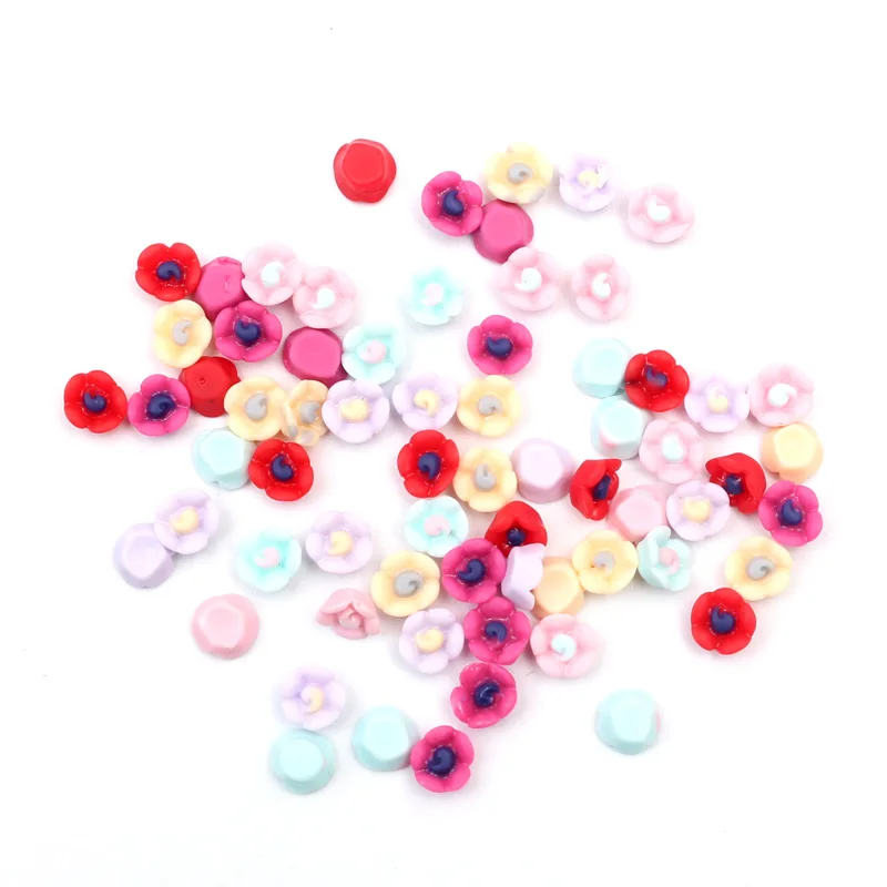 6x5mm 100 шт смешанные полимерные Цветочные украшения для украшения с плоской задней стороной кабошон украшения для скрапбукинга аксессуары для дизайна ногтей наклейки - Цвет: 6x5mm