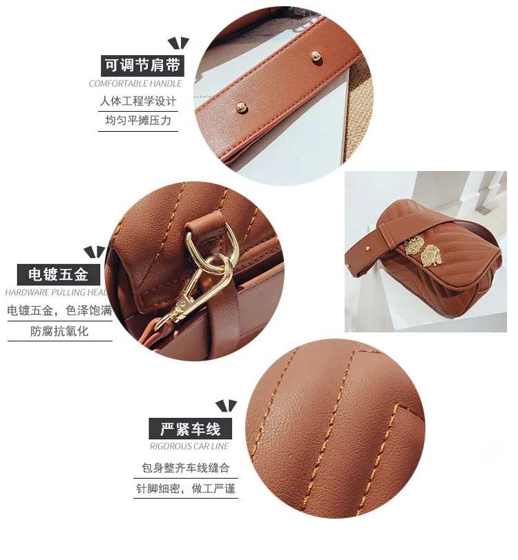 Lingge, нагрудная сумка с карманами, новинка, модная женская сумка на одно плечо, маленькая квадратная сумка