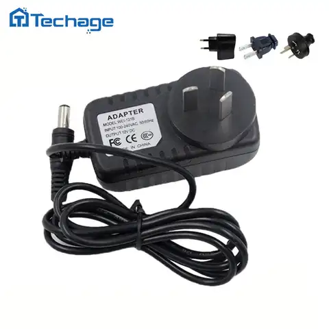 Адаптер питания Techage для камер видеонаблюдения, 12 В, 1 А, 100-240 В переменного тока
