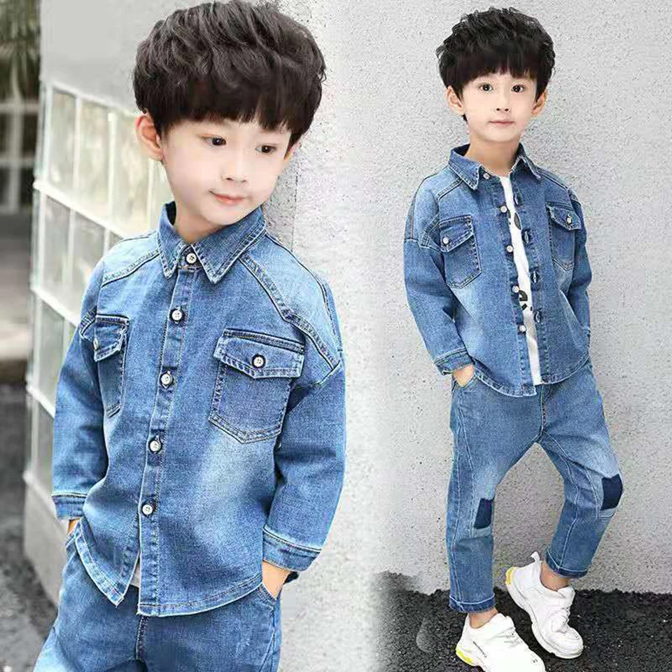 Children Clothing Sets New Autumn Boys Clothes 2Pcs Denim Jackets Coat +Pants Outfit Kids Suit For 4 5 6 7 8 9 10 11 12 |