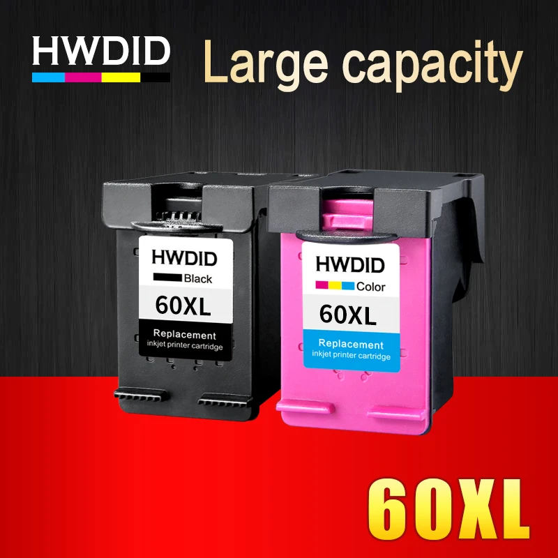Замена чернильных картриджей HWDID 60XL для HP 60 XL Deskjet D2530 D2545 F2430 F4224 F4440 F4480 ENVY120 C4650 C4680|ink