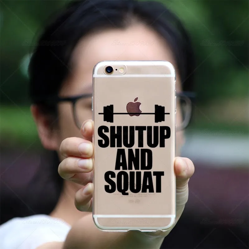 Милая собака мопс бодибилдер заткнись и приседать чехол для iPhone XS 8 6 6s Plus 5 5S SE 7 7Plus