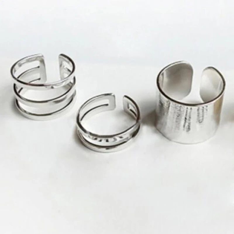 Женские готические кольца 3 шт./компл. регулируемые круглые