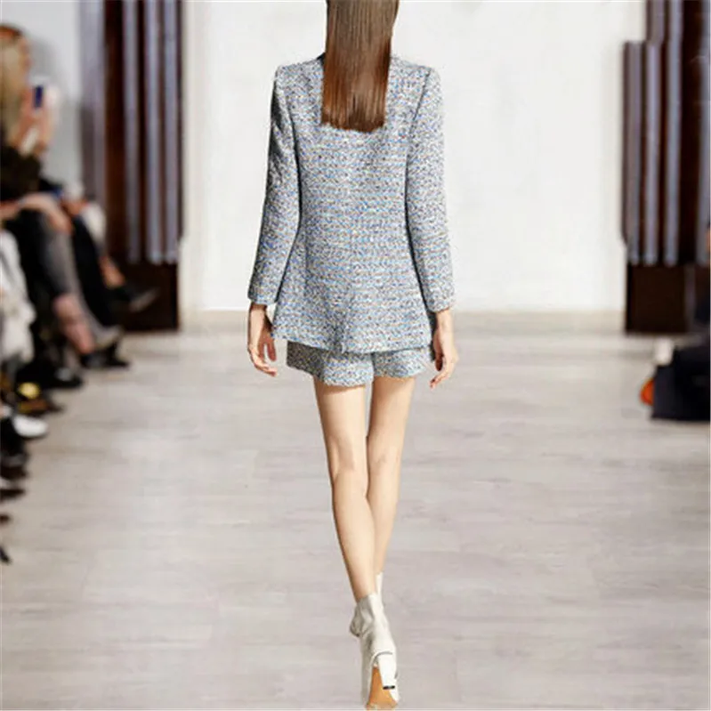 Tweed small fragrance suit jacket fashion shorts suit European and American women's new fashion ladies two-piece JQ1758