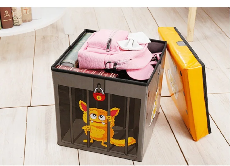 10pc/lot Cartoon Non-woven Fabric Hmoe Collapsible Storage Box Student Overall Toys Debris Organizer &amp Stool(Random) | Дом и сад