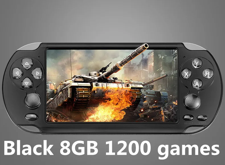 Black 8GB1200 games Новая JXD 5,1 дюймовая игровая консоль 48 ГБ, встроенный в 9450 игр для aracde neogeo/cps/gba/gbc/GB/snes/nes/smd mp3mp4 плеера DV/DC - Цвет: Black 8GB1200 games