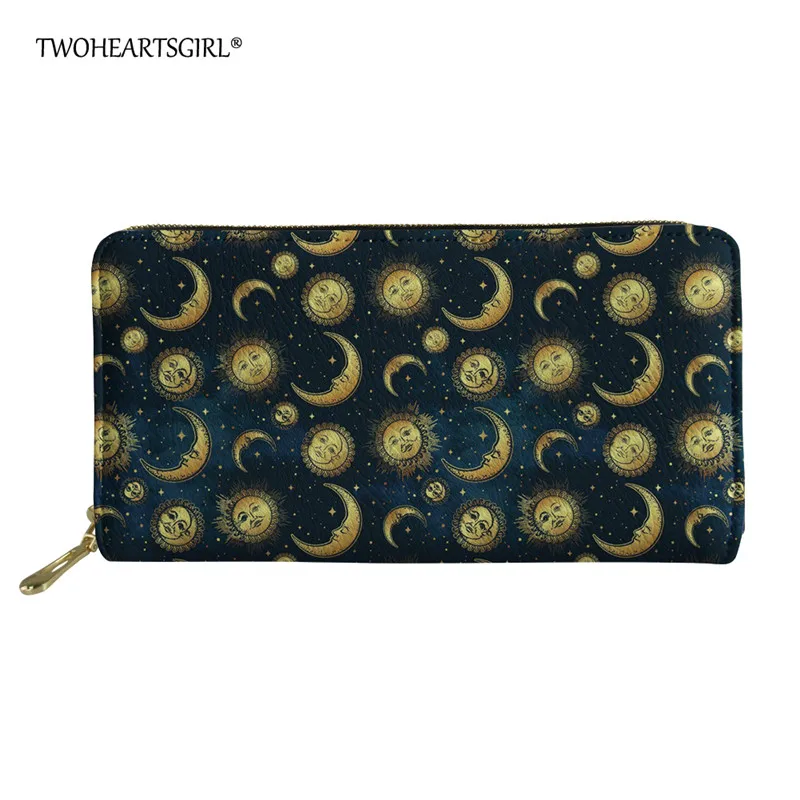Twoheartsgirl, защита от солнца, луна, дизайн, женский длинный клатч, кошелек, большая емкость, женский кошелек, Дамские кошельки, держатель для карт, Carteras - Цвет: Z4514Z21